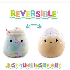 Squishmallows Flip-A-Mallow Plush Kelen Milkshake & Rease Cinnamon Roll